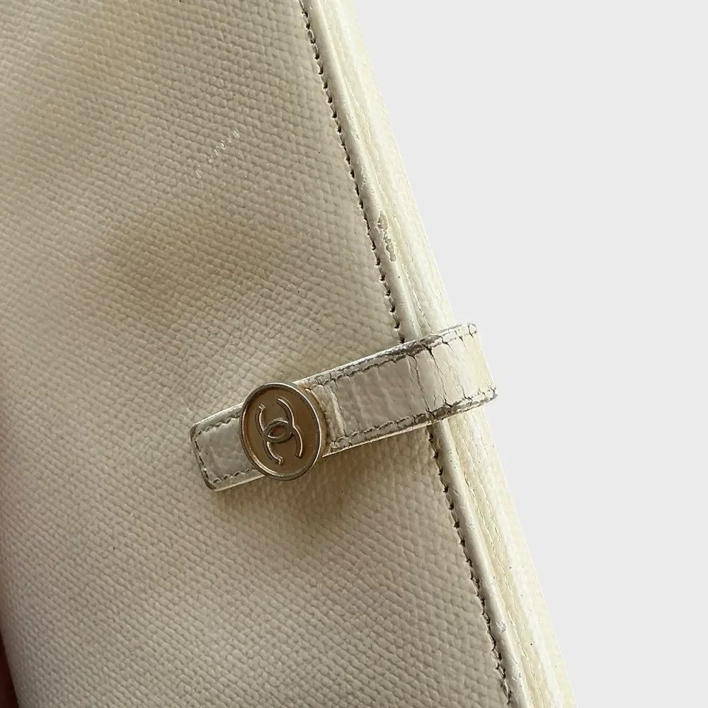 Chanel Cream Caviar Leather Long Wallet CC Logo COA Serial #9725576 - Picture 8 of 16